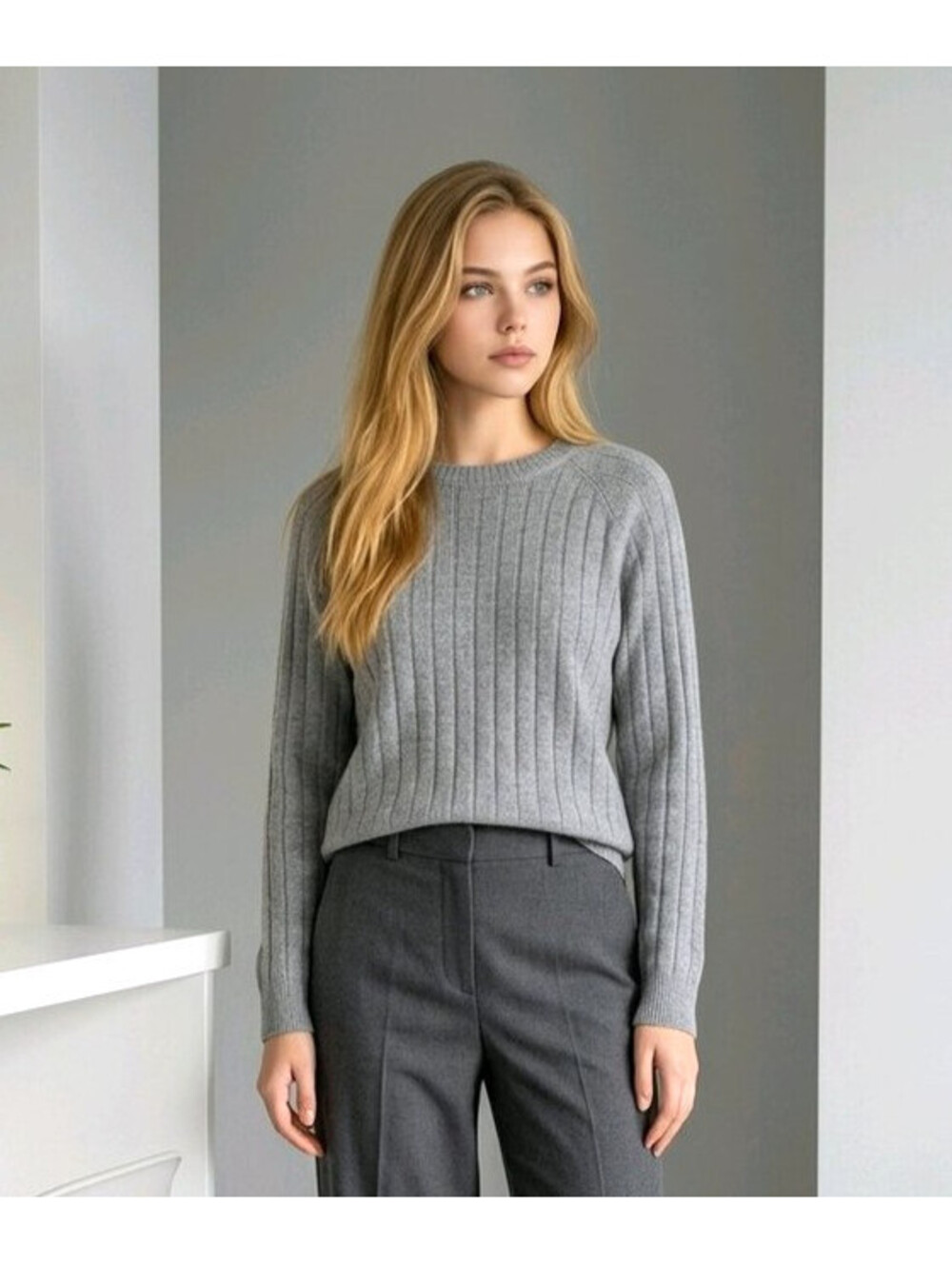 Everlane The Wool Rib Round-Neck Sweater sz Small